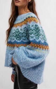 Free People Festive Frost Pullover Sweater Sz. L